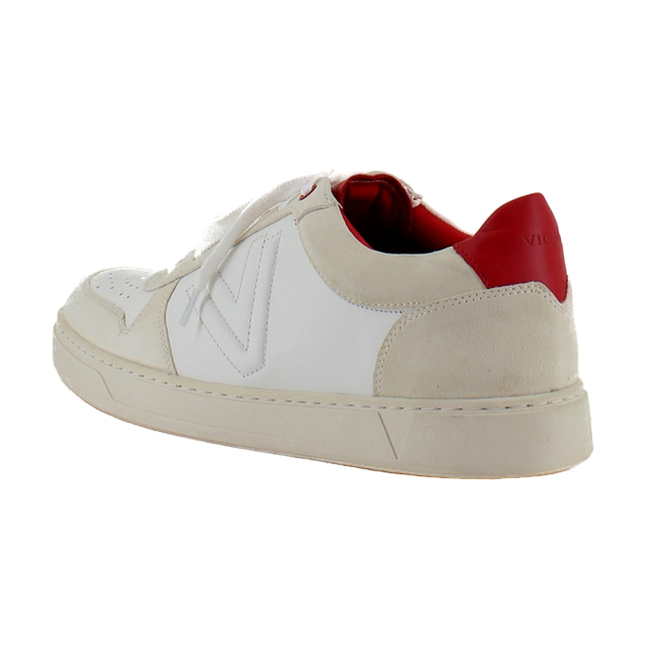 Cream/White/Red Leather