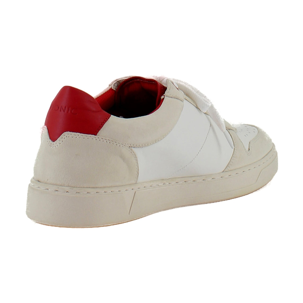 Cream/White/Red Leather