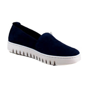 Navy Blazer Waxed Suede