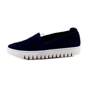 Navy Blazer Waxed Suede