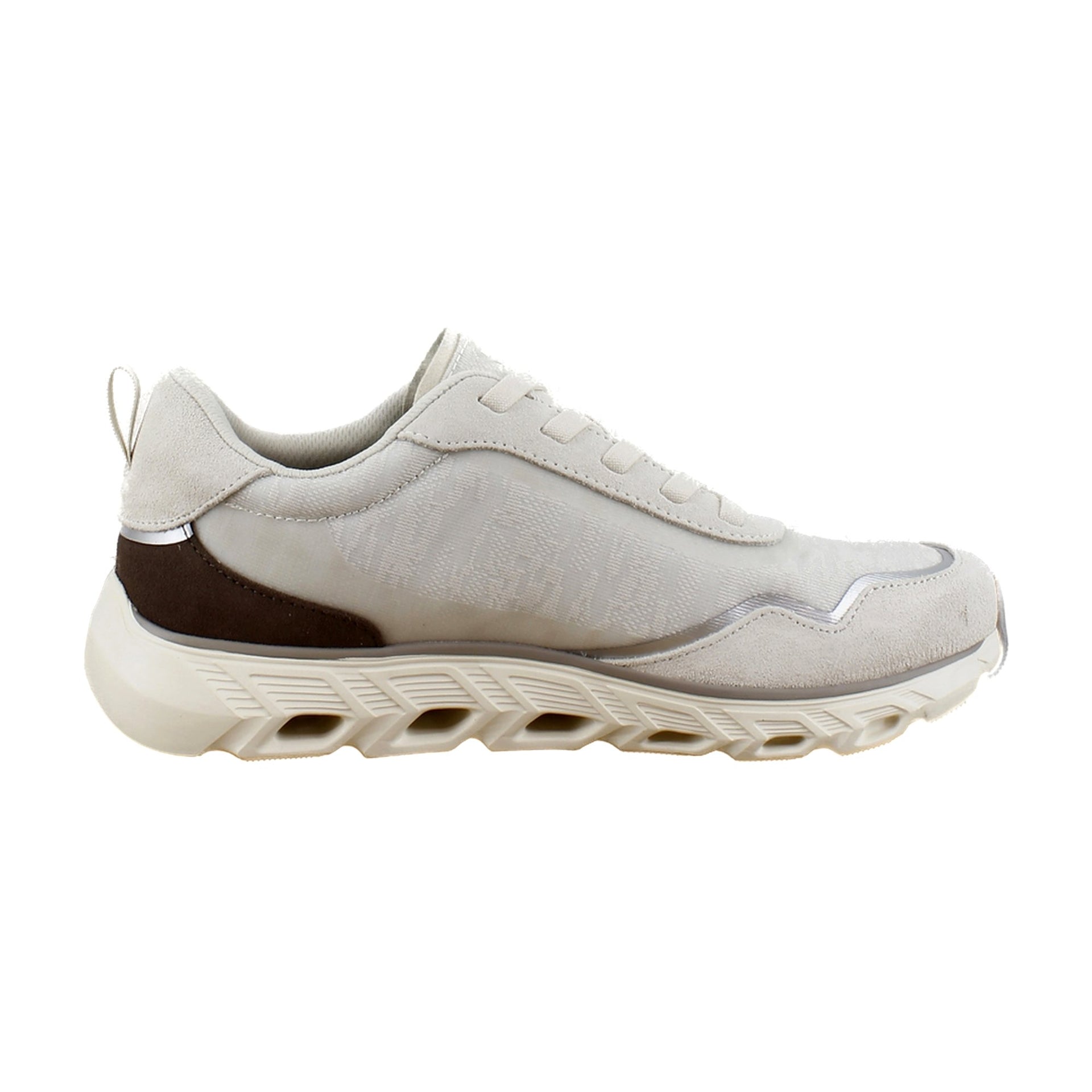 Cream Mesh Suede