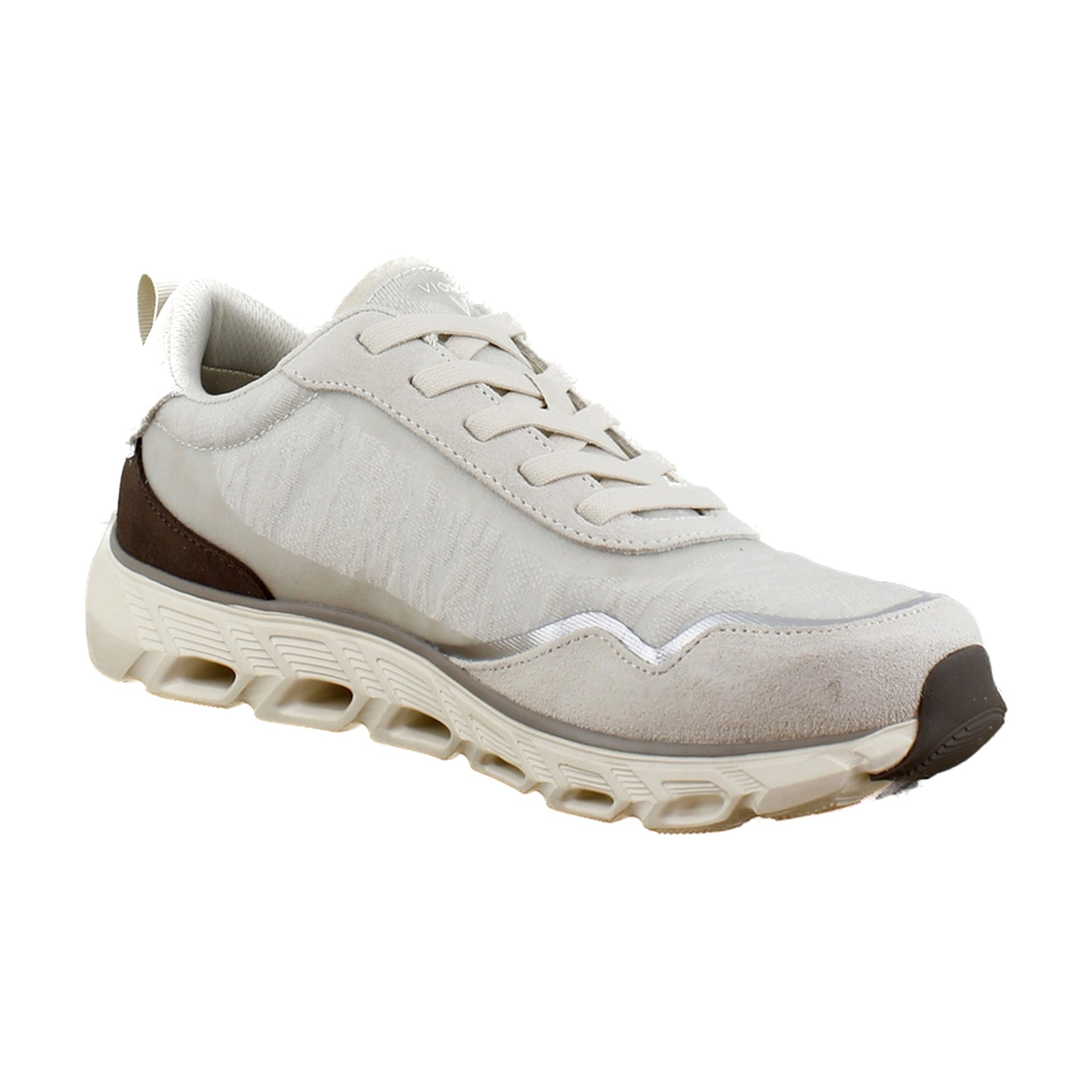 Cream Mesh Suede