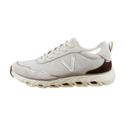 Cream Mesh Suede