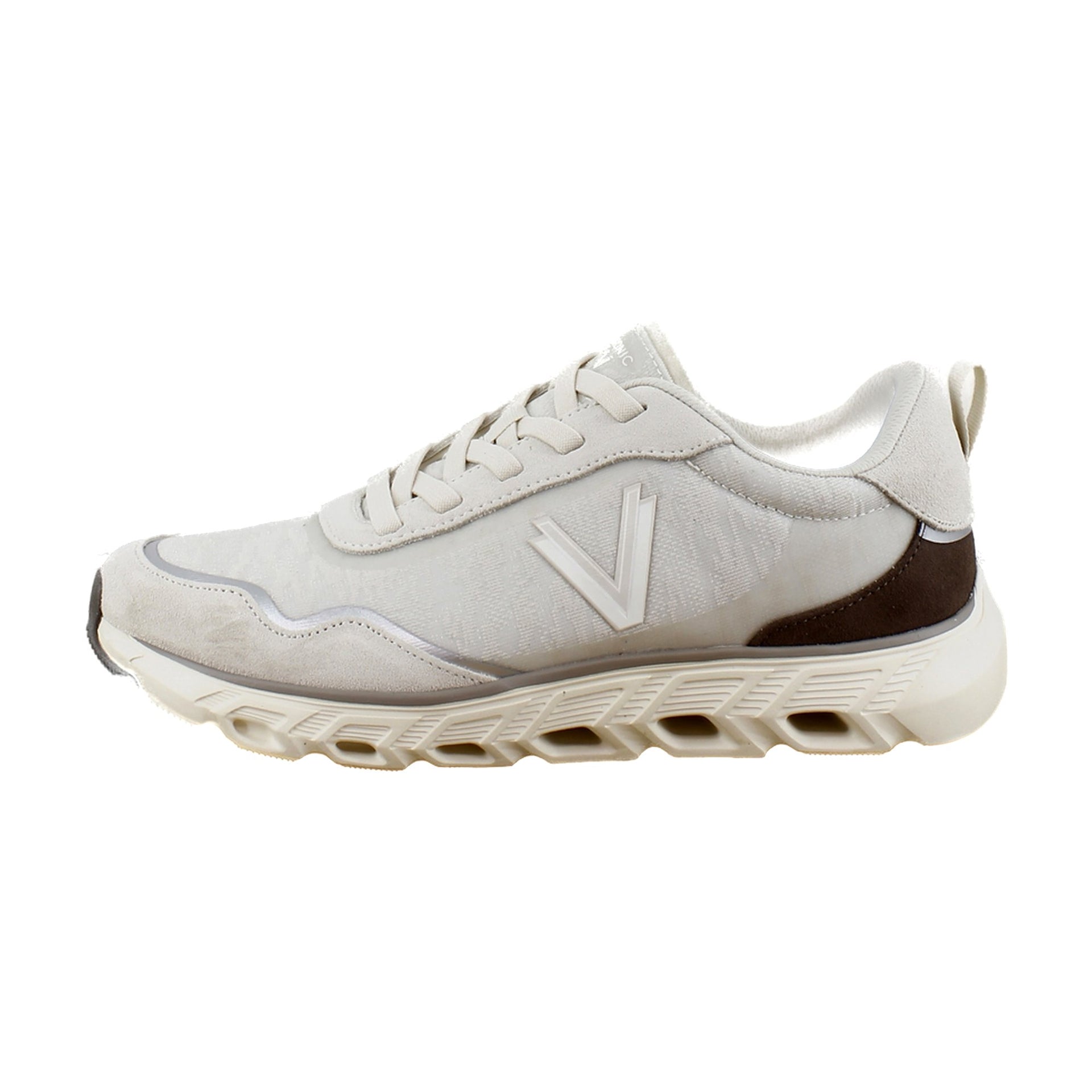 Cream Mesh Suede