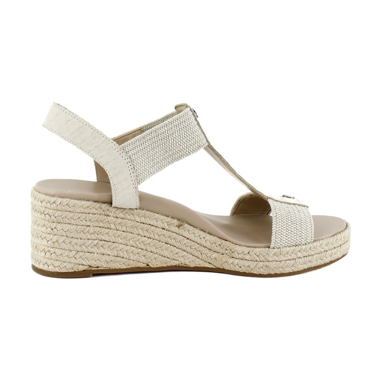 Cream Snake Leather/Fabric