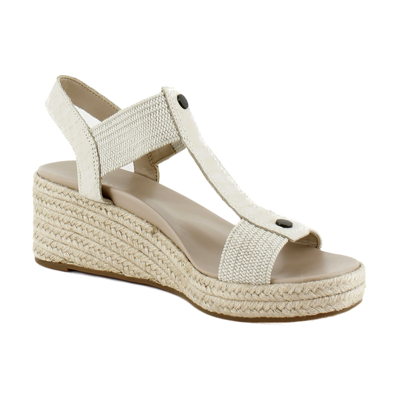 Cream Snake Leather/Fabric