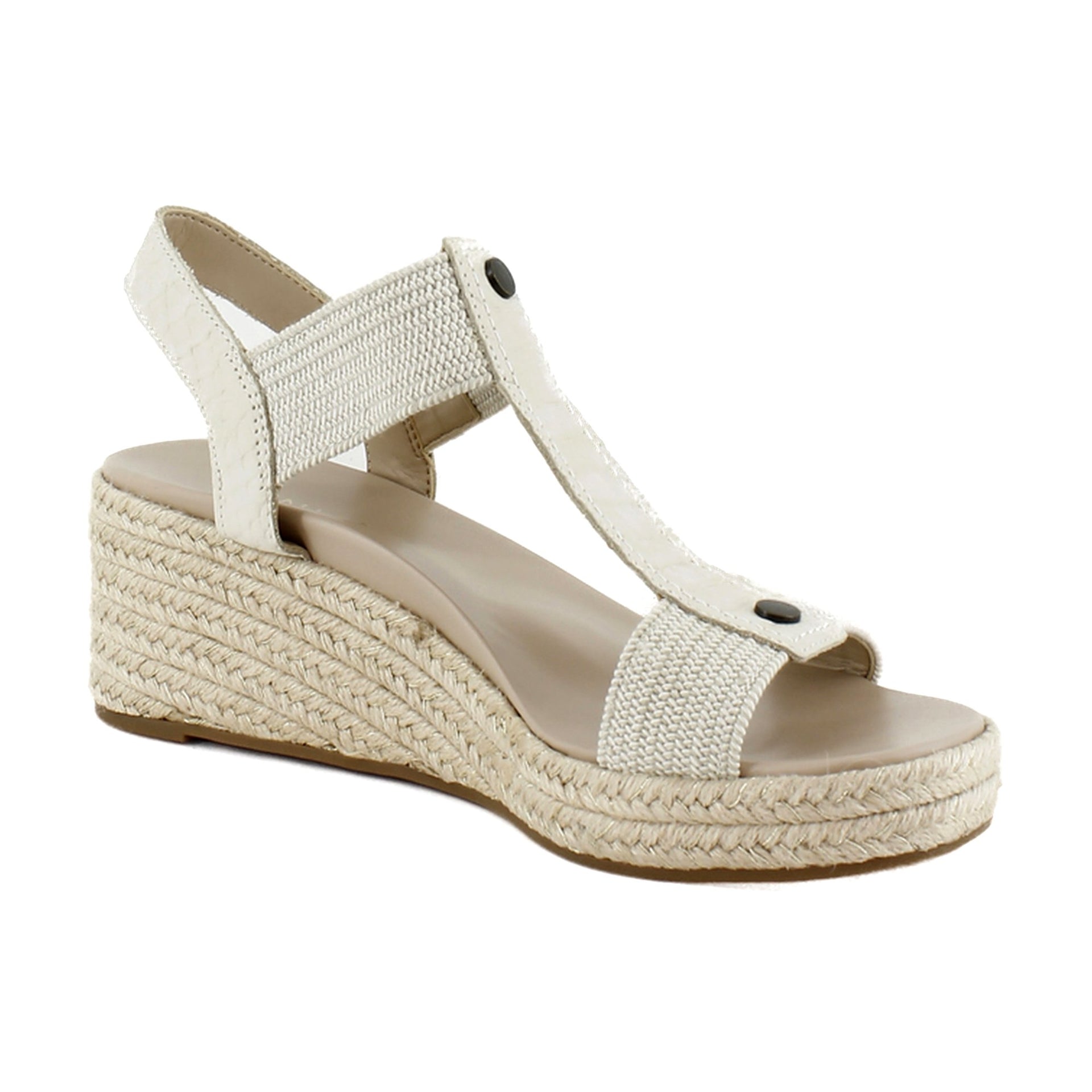 Cream Snake Leather/Fabric