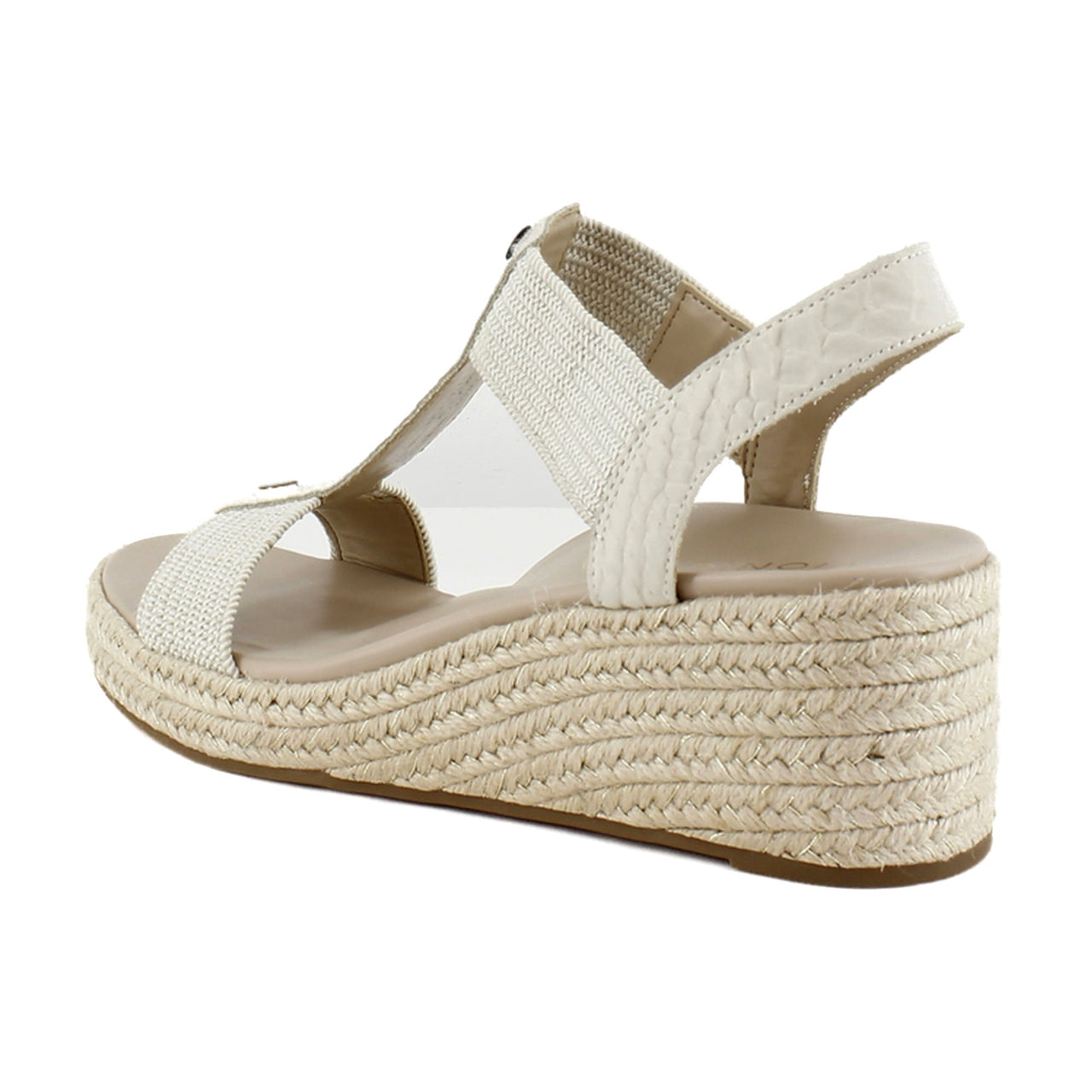 Cream Snake Leather/Fabric