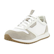 White Microfiber/Cobblestone Suede