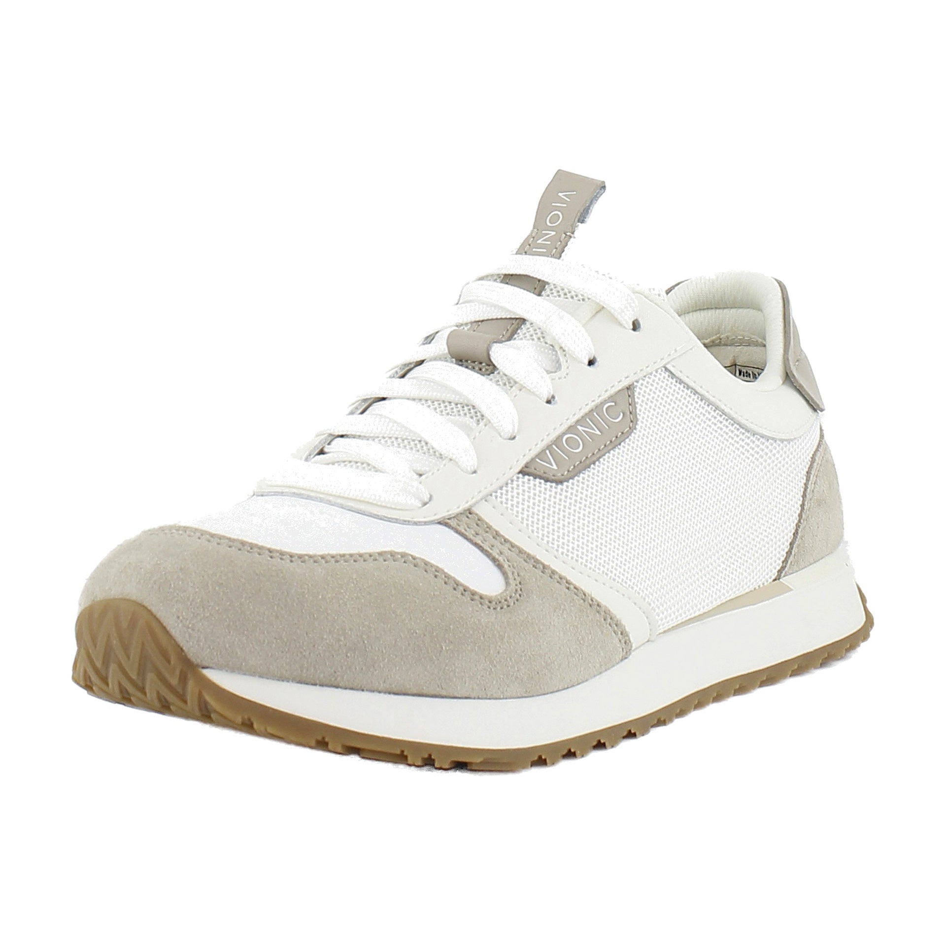 White Microfiber/Cobblestone Suede