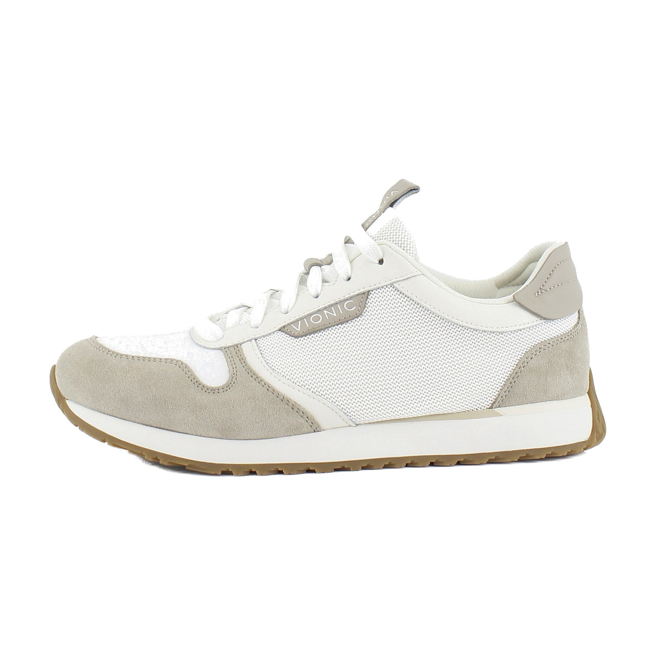 White Microfiber/Cobblestone Suede