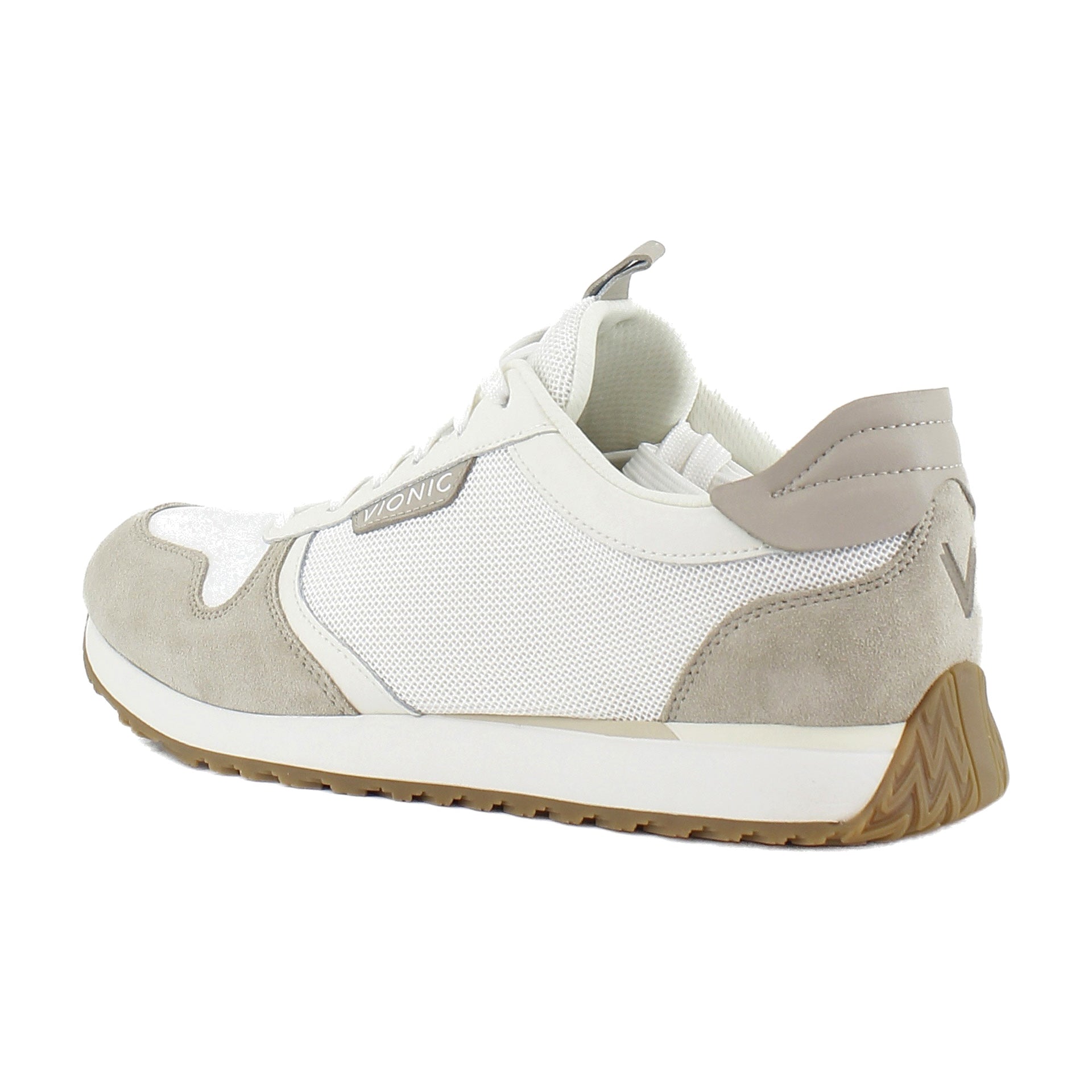 White Microfiber/Cobblestone Suede