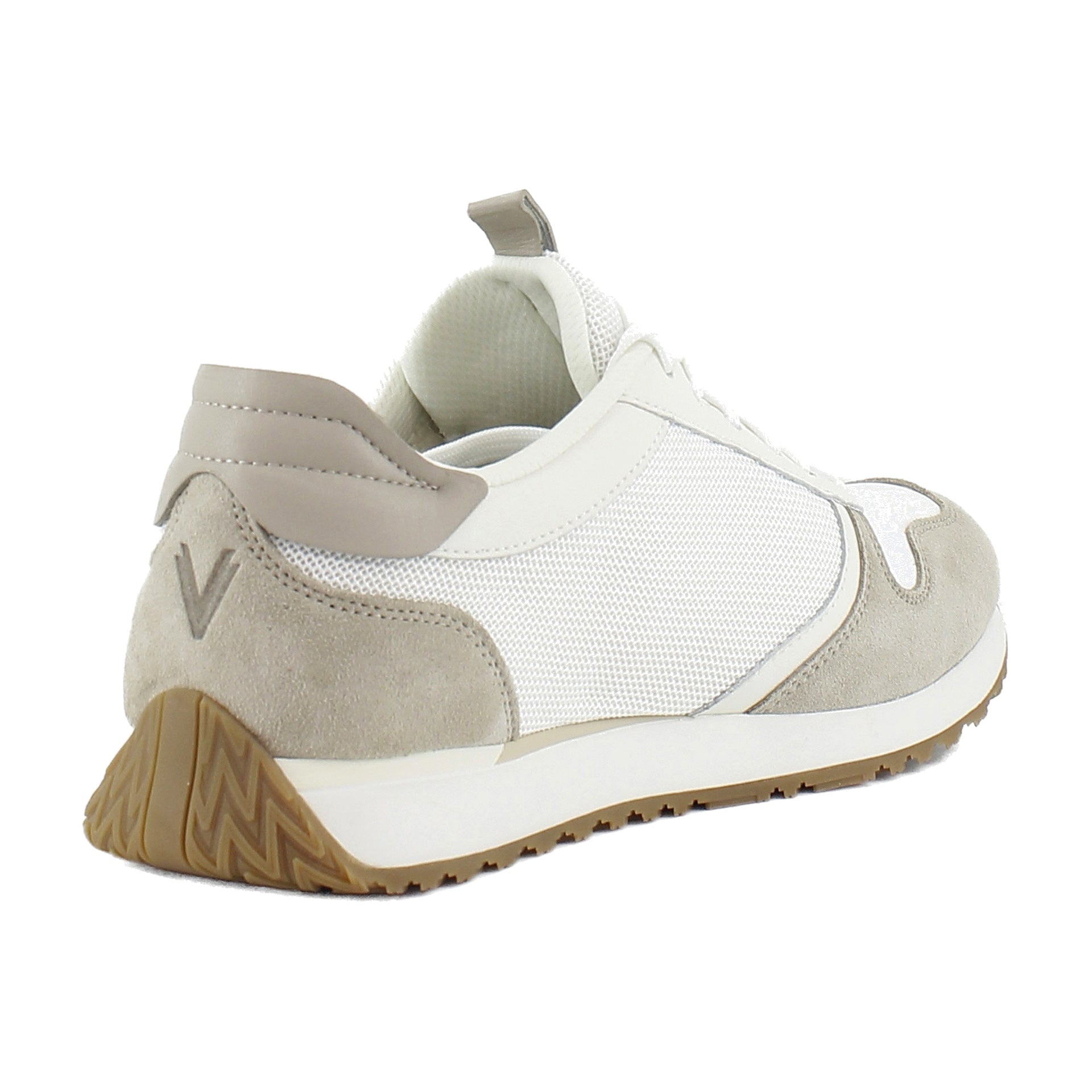 White Microfiber/Cobblestone Suede