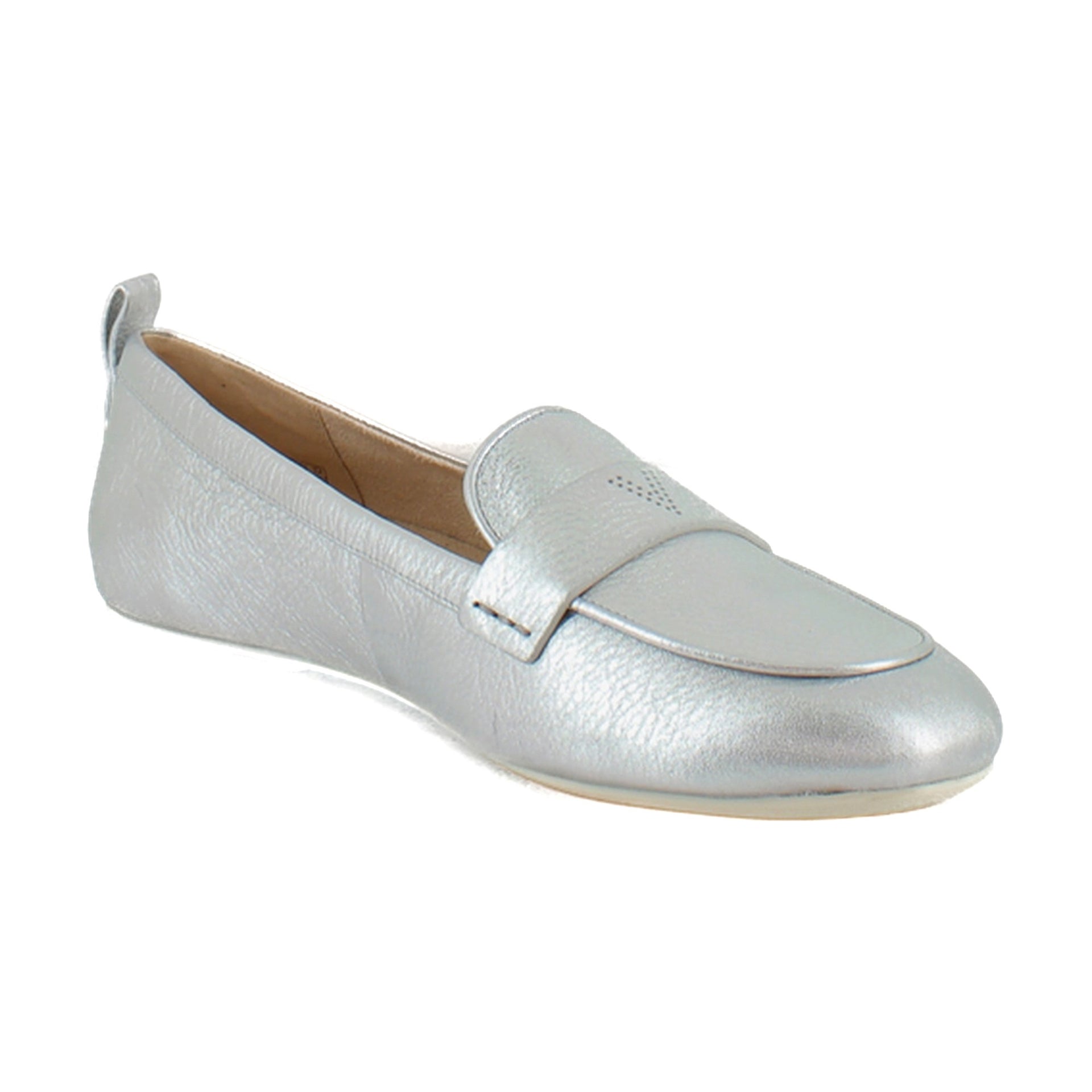 Silver Metallic Leather