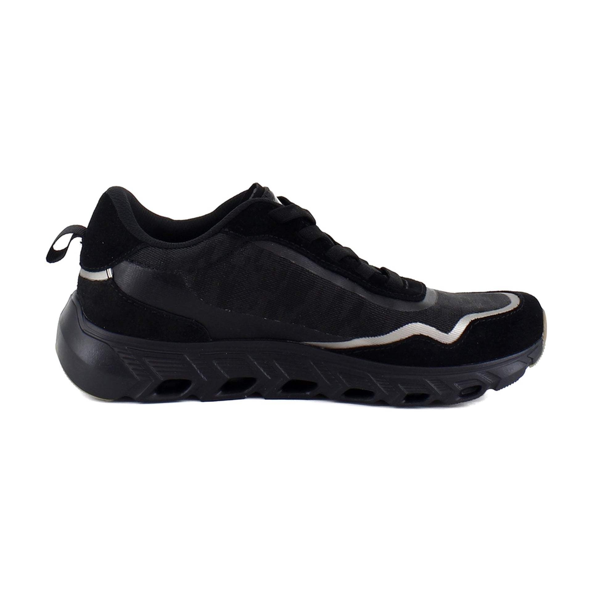 Black Mesh Suede