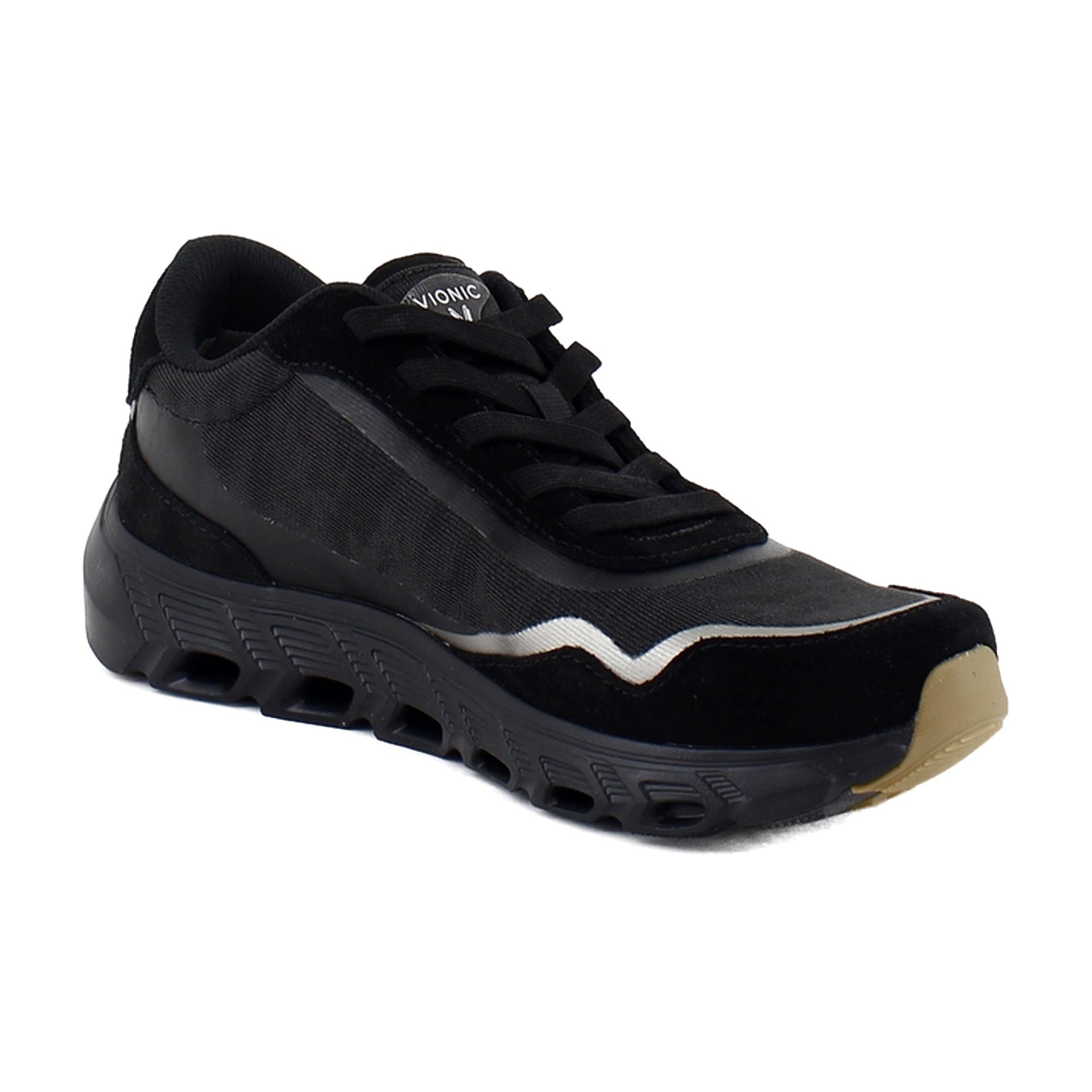 Black Mesh Suede