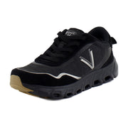 Black Mesh Suede