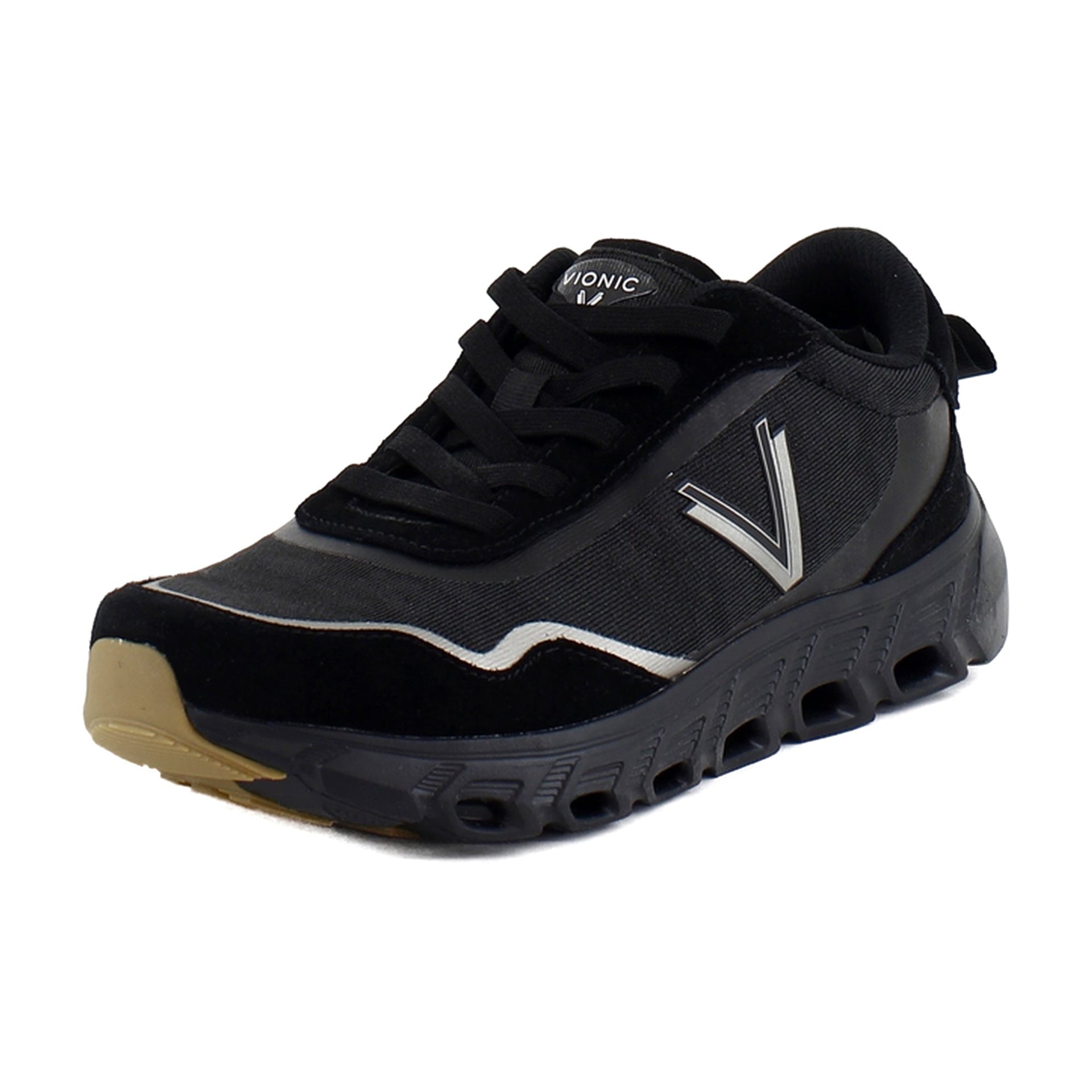 Black Mesh Suede