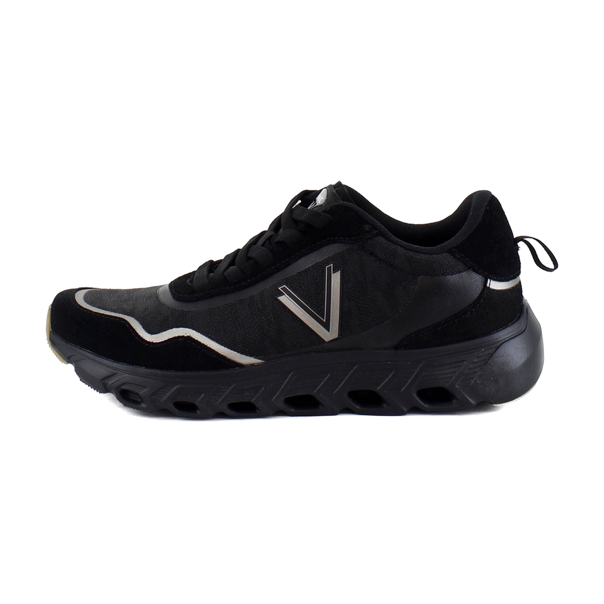 Black Mesh Suede