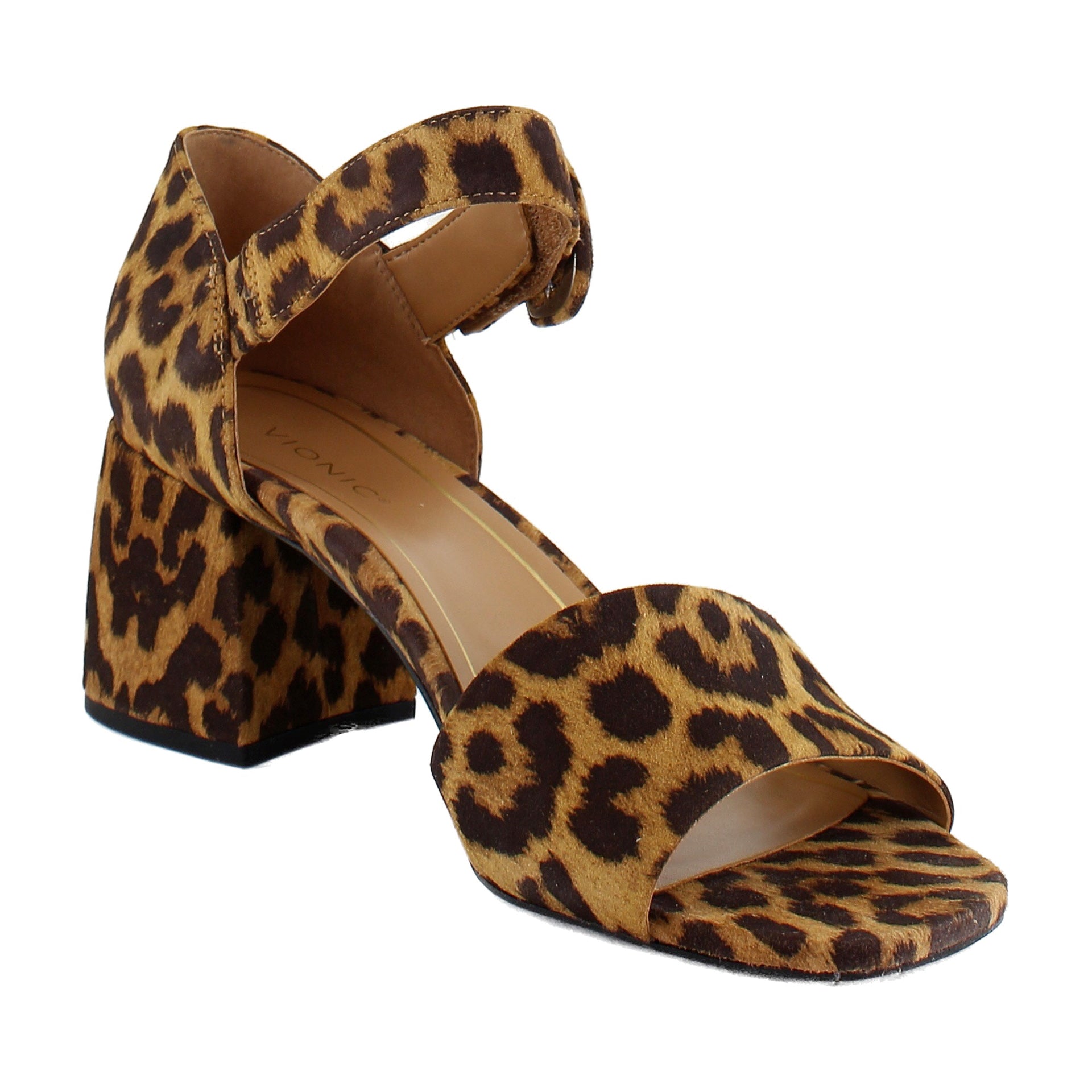 Tan Leopard Suede