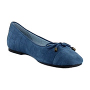 Dark Denim Croc Suede
