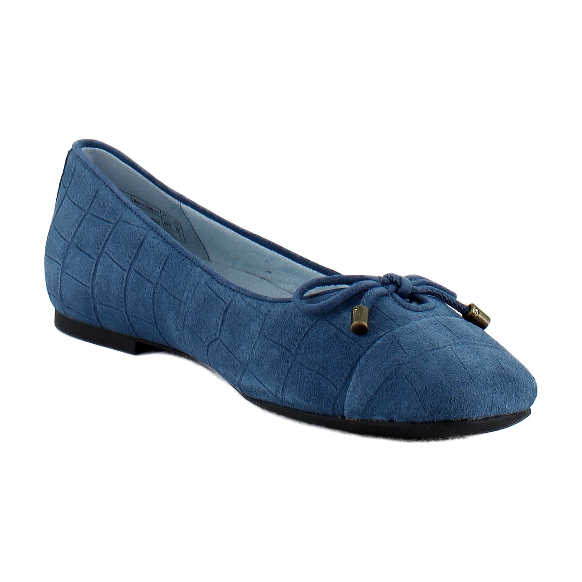 Dark Denim Croc Suede