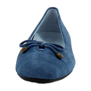 Dark Denim Croc Suede