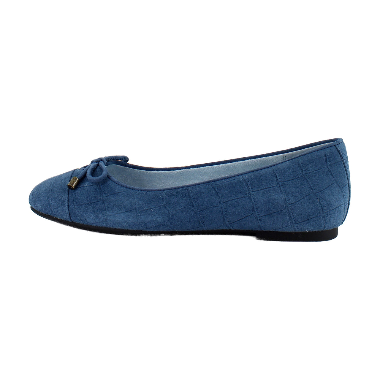 Dark Denim Croc Suede