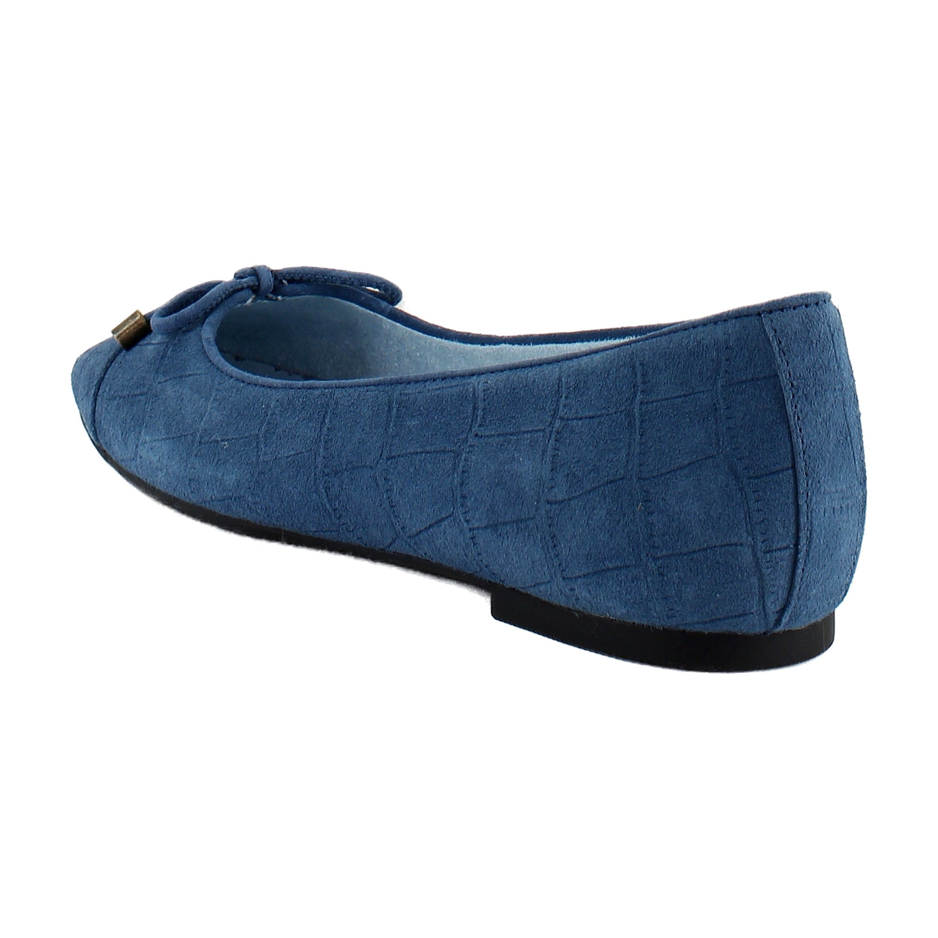 Dark Denim Croc Suede