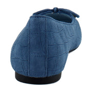 Dark Denim Croc Suede