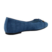 Dark Denim Croc Suede