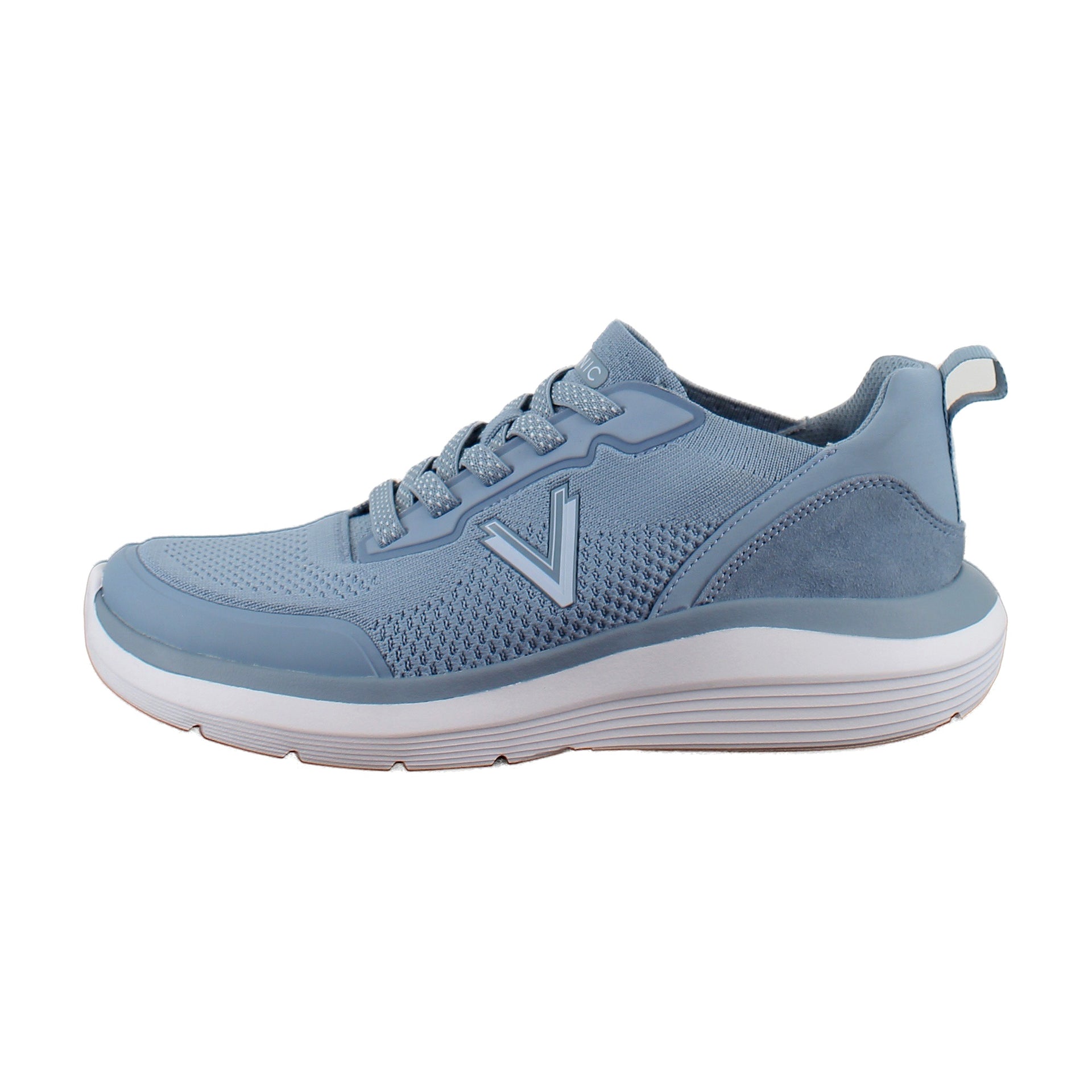 Vintage Blue Haze Knit Suede