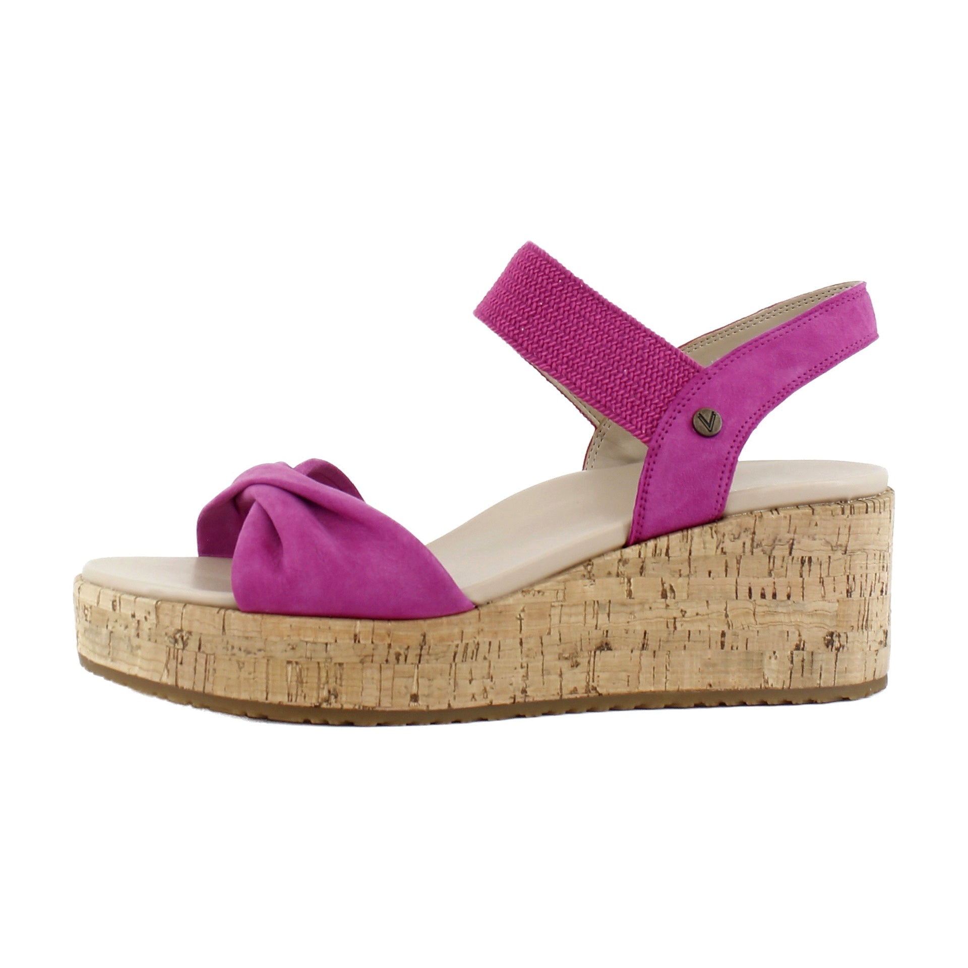 Rose Violet Pink Leather and Suede