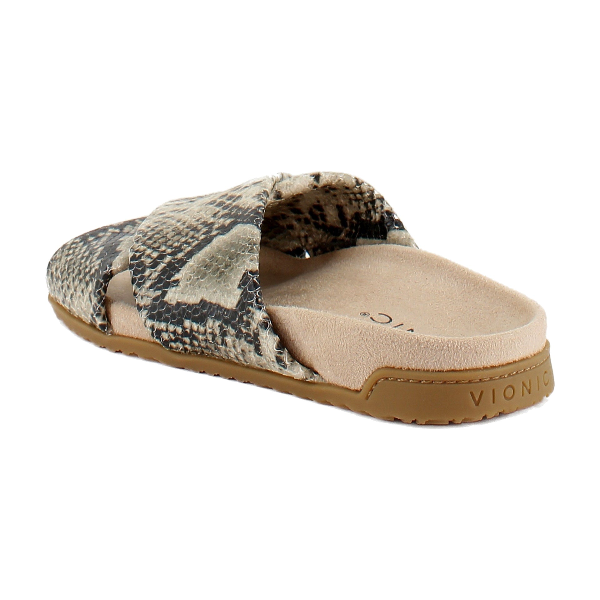 Cream Snake Embossed Leather