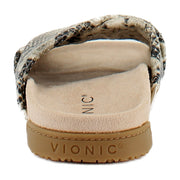 Cream Snake Embossed Leather