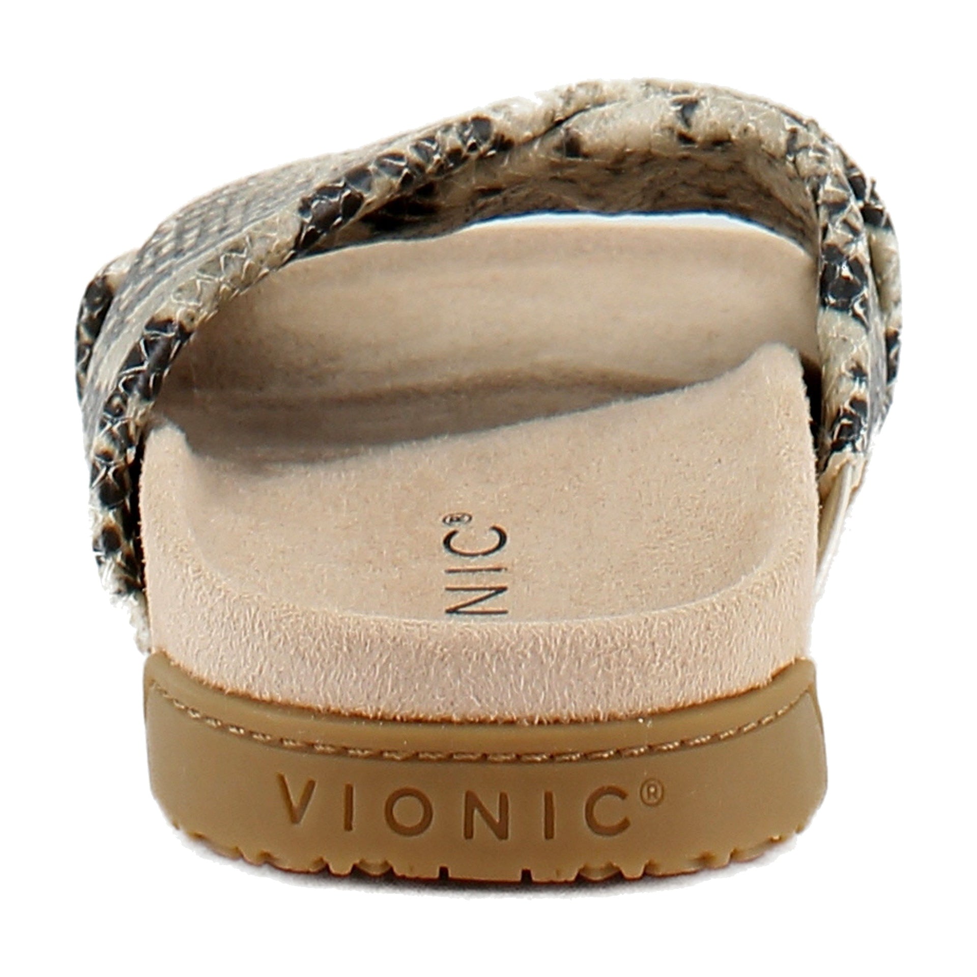 Cream Snake Embossed Leather