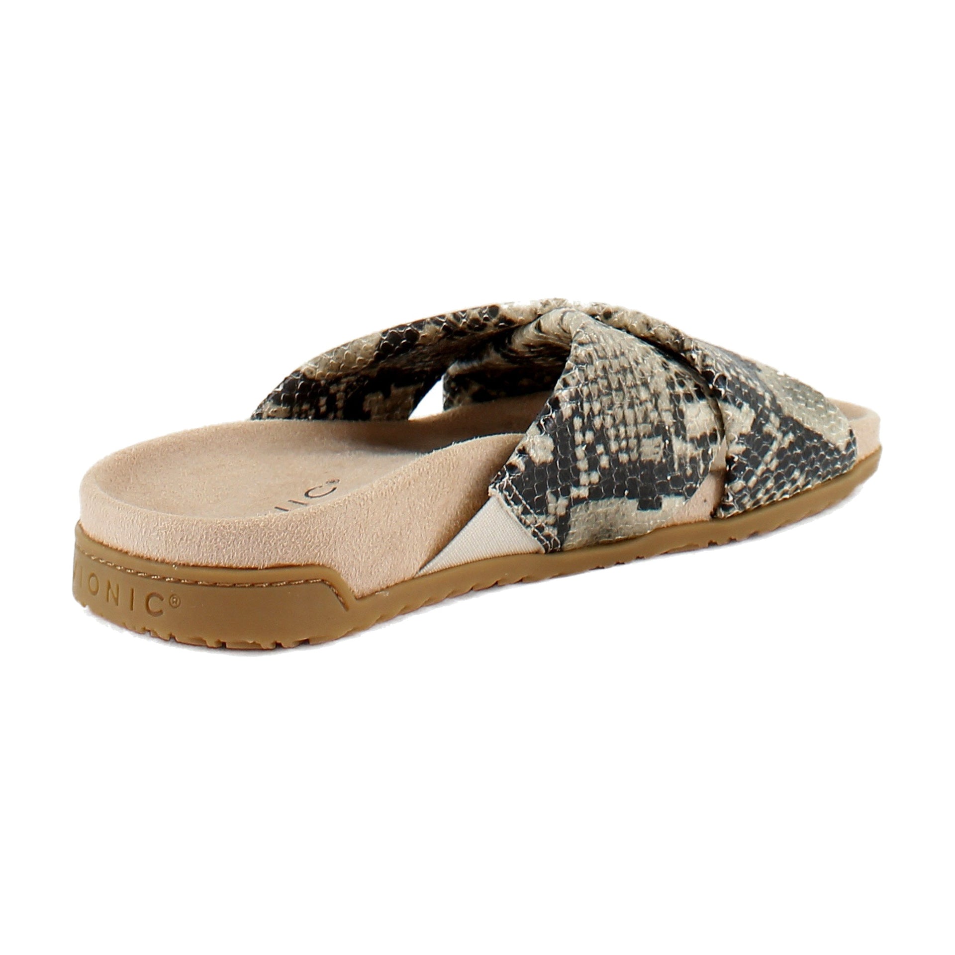 Cream Snake Embossed Leather