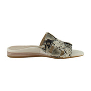 Cream Snake Embossed Leather