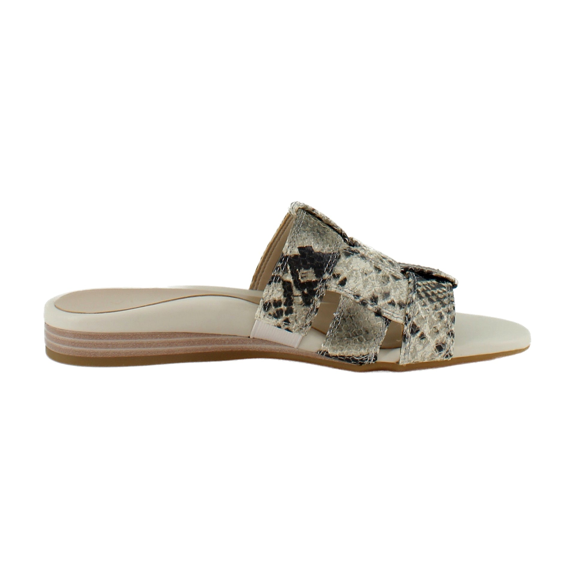 Cream Snake Embossed Leather