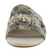 Cream Snake Embossed Leather