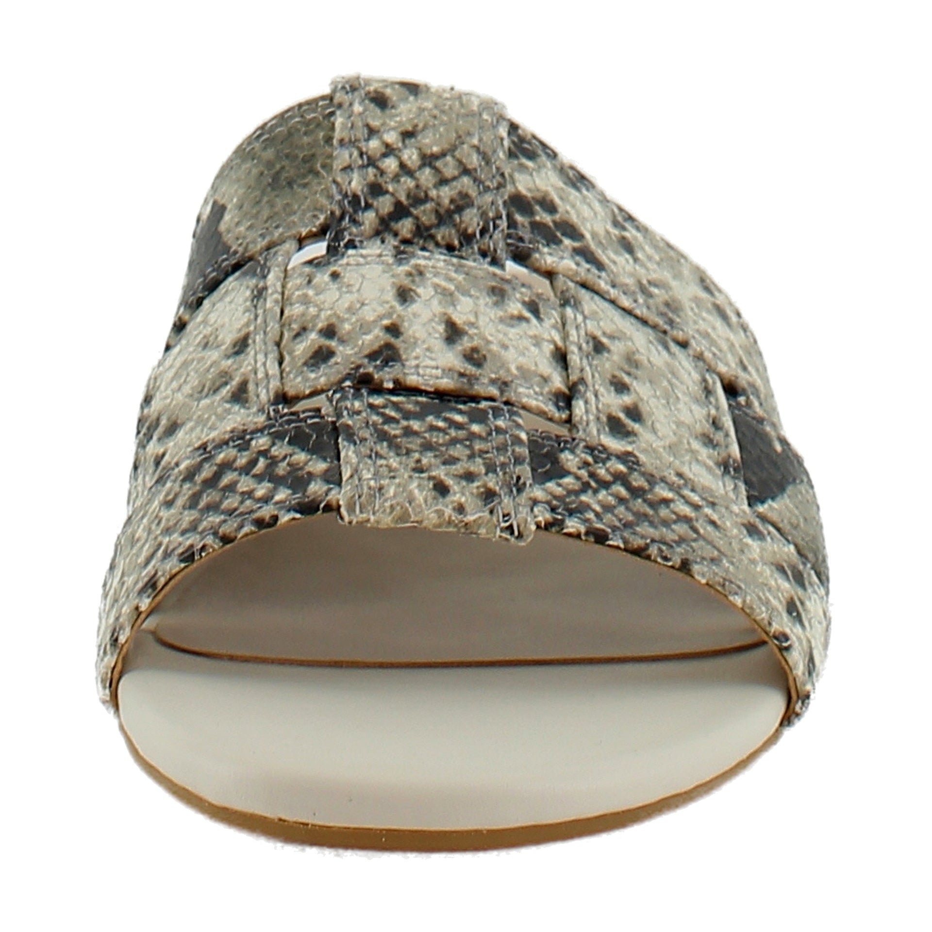 Cream Snake Embossed Leather