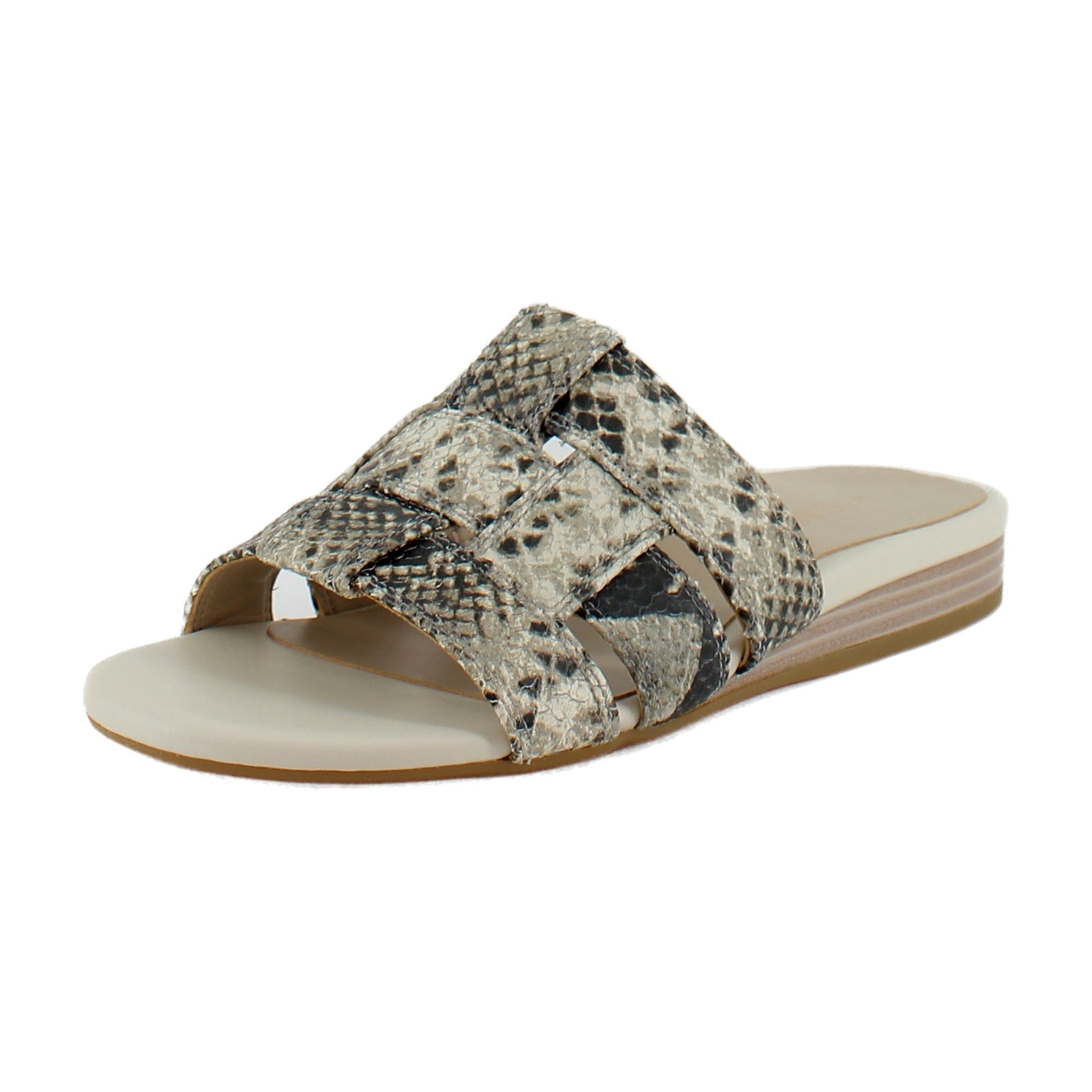 Cream Snake Embossed Leather