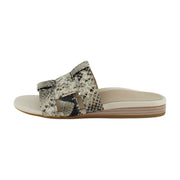 Cream Snake Embossed Leather