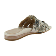 Cream Snake Embossed Leather