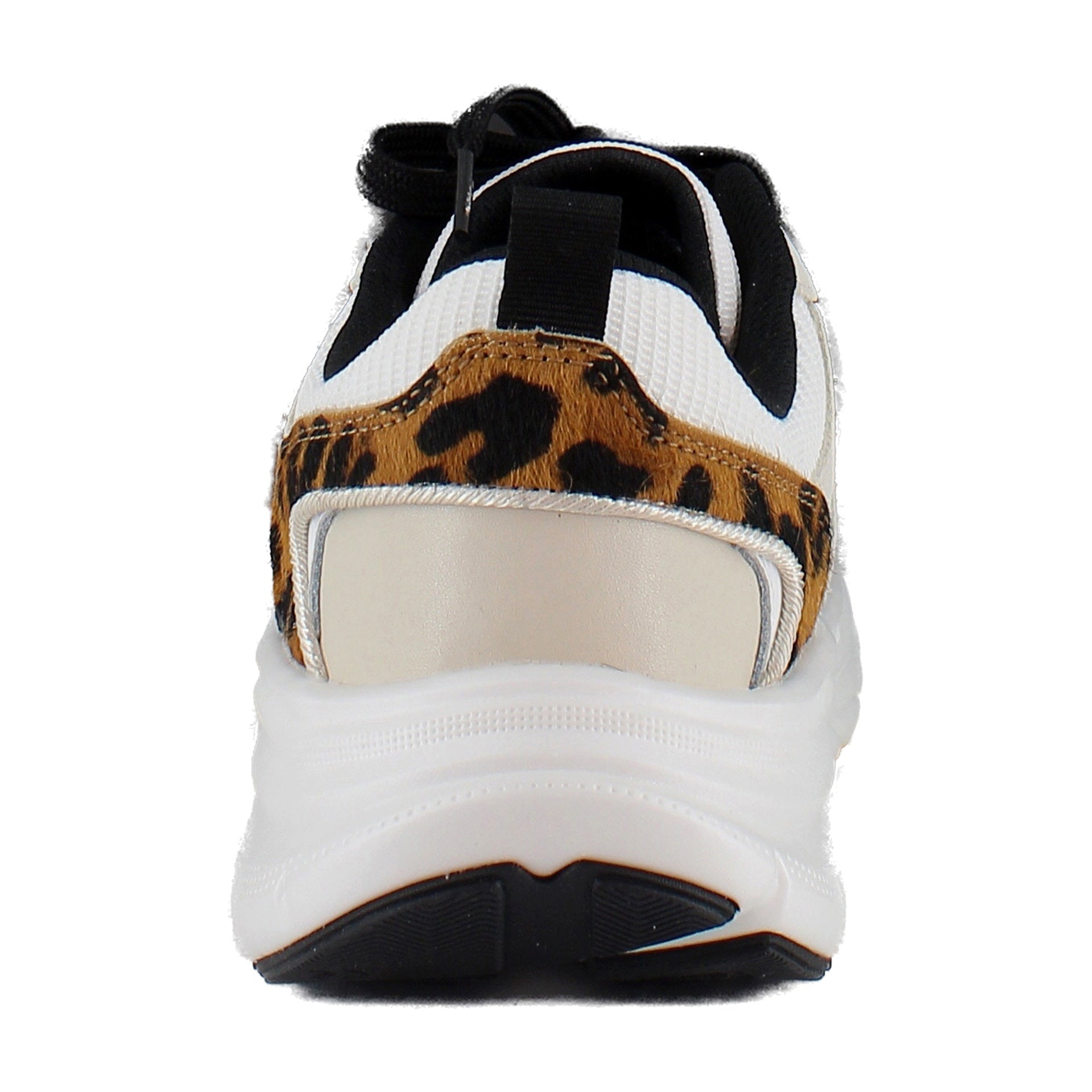White/Leopard Mesh and Suede