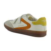 White/Orange Leather