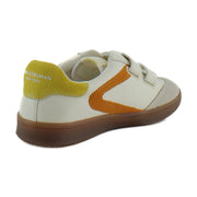 White/Orange Leather