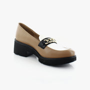 Brown/White/Black Color Block