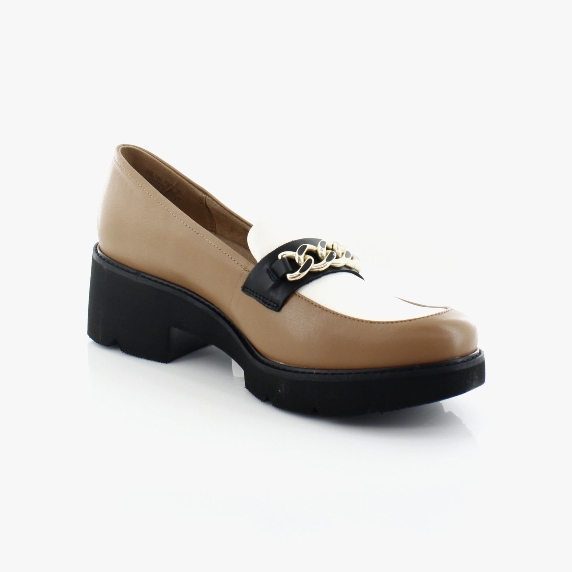 Brown/White/Black Color Block