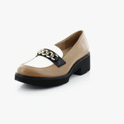 Brown/White/Black Color Block